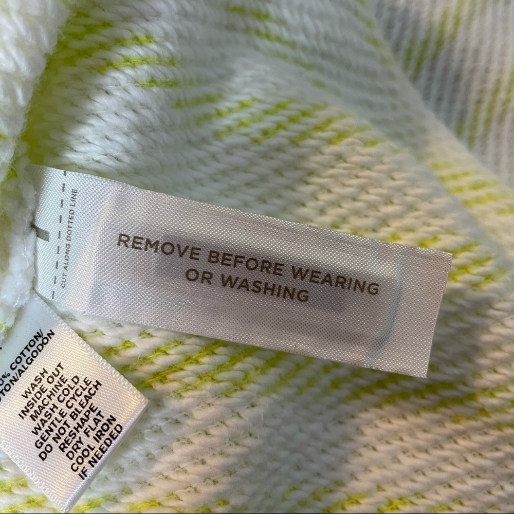 Lou&Grey White & YellowGreen Striped Waffle Knit Top - Picture 8 of 10